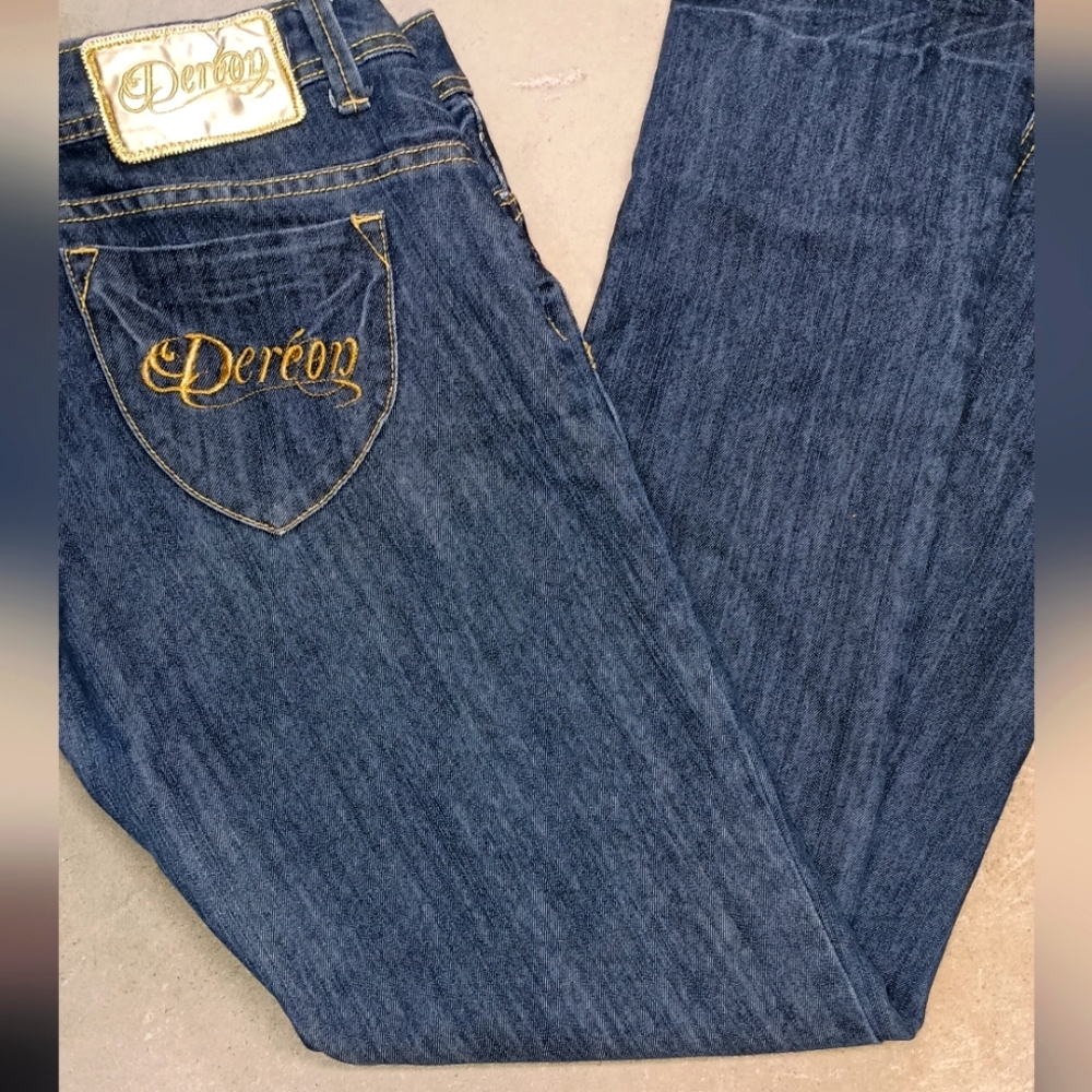 DEREON LADIES WOMENS 11 12 JEANS VINTAGE Y2K STRETCH